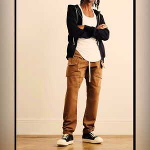 MEN’S ELASTIC WAIST SKINNY FIT CARGO PANTS SIZE M